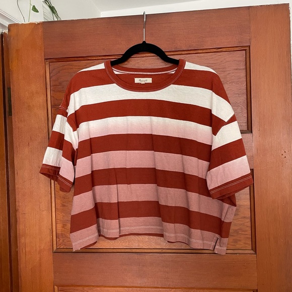 Madewell Dip-Dye Oversized Tee in Groton Stripe - Picture 5 of 11